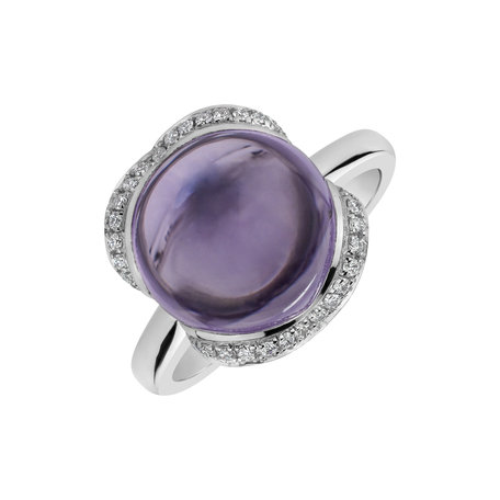 Diamond rings with Amethyst Rainbow Princess