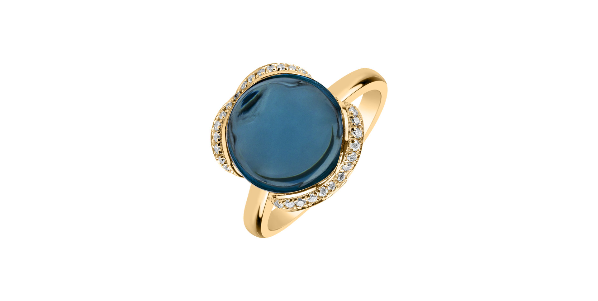 Diamond ring with Topaz Rainbow Princess