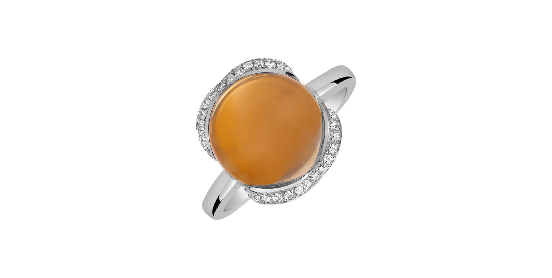 Diamond ring with Quartz Rainbow Princess