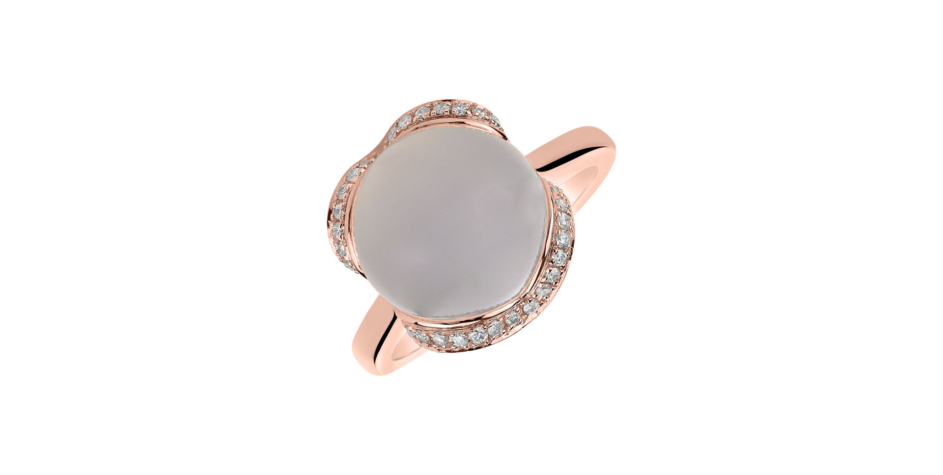 Diamond ring with Chalcedony Rainbow Princess