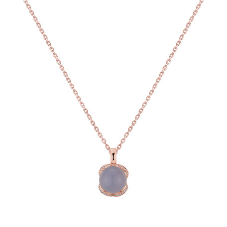 Diamond pendant with Chalcedony Royal Drop