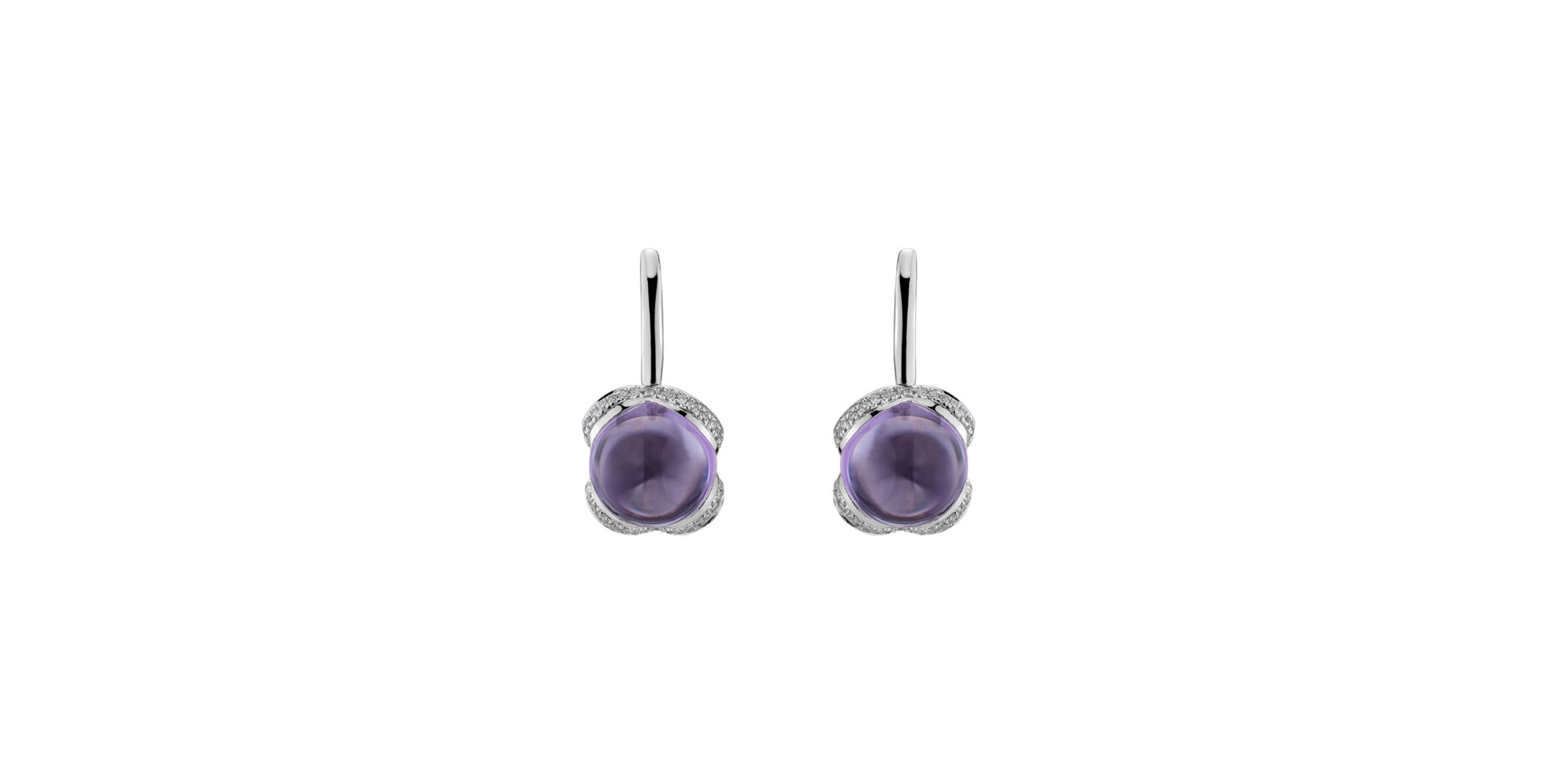 Diamond earrings with Amethyst Rainbow Wish