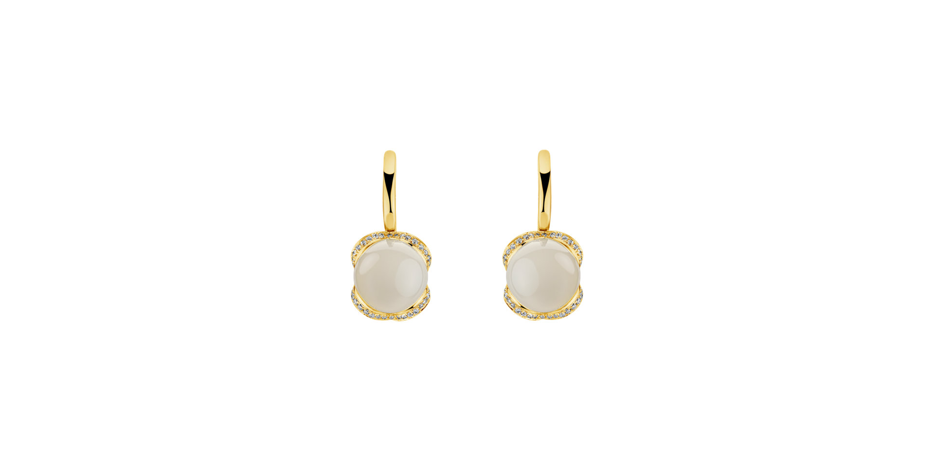 Diamond earrings with Moonstone Rainbow Wish