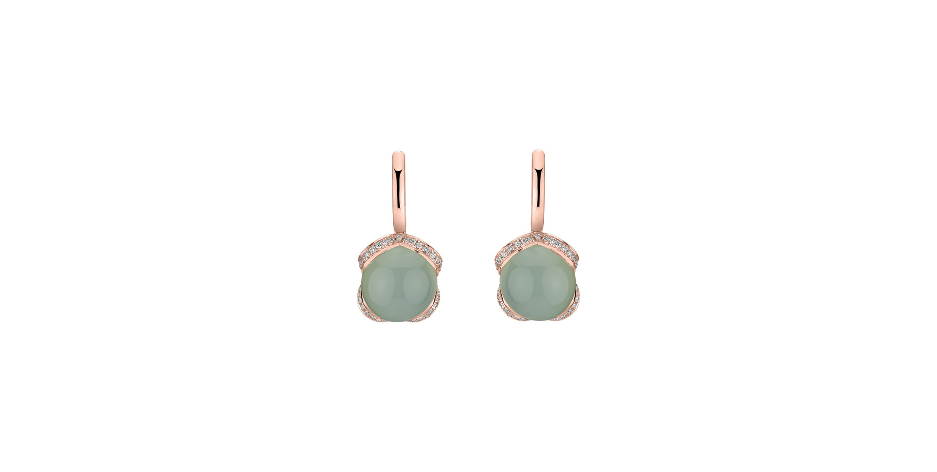Diamond earrings with Chalcedony Rainbow Wish