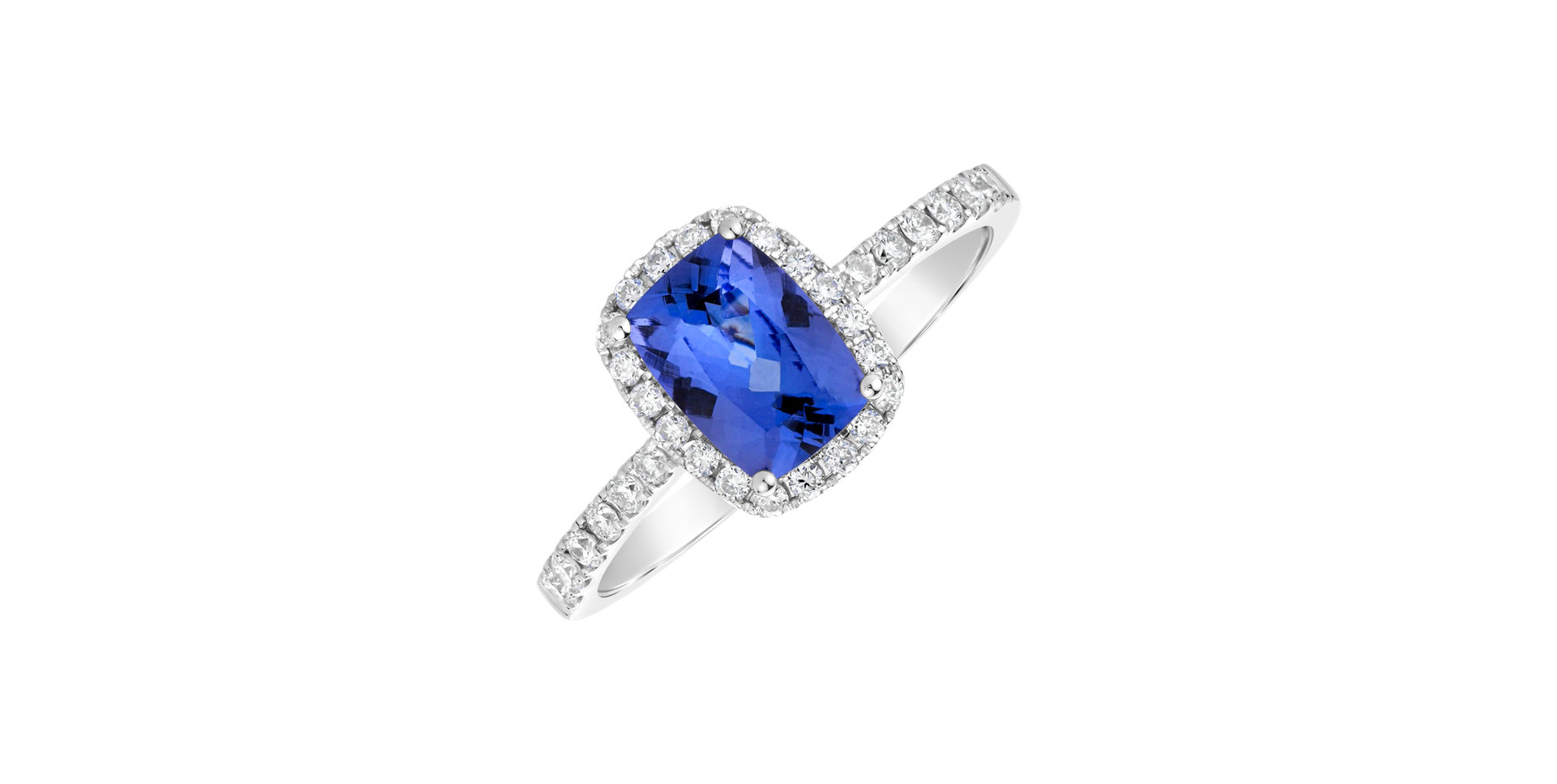 Diamond ring with Tanzanite Royal Message