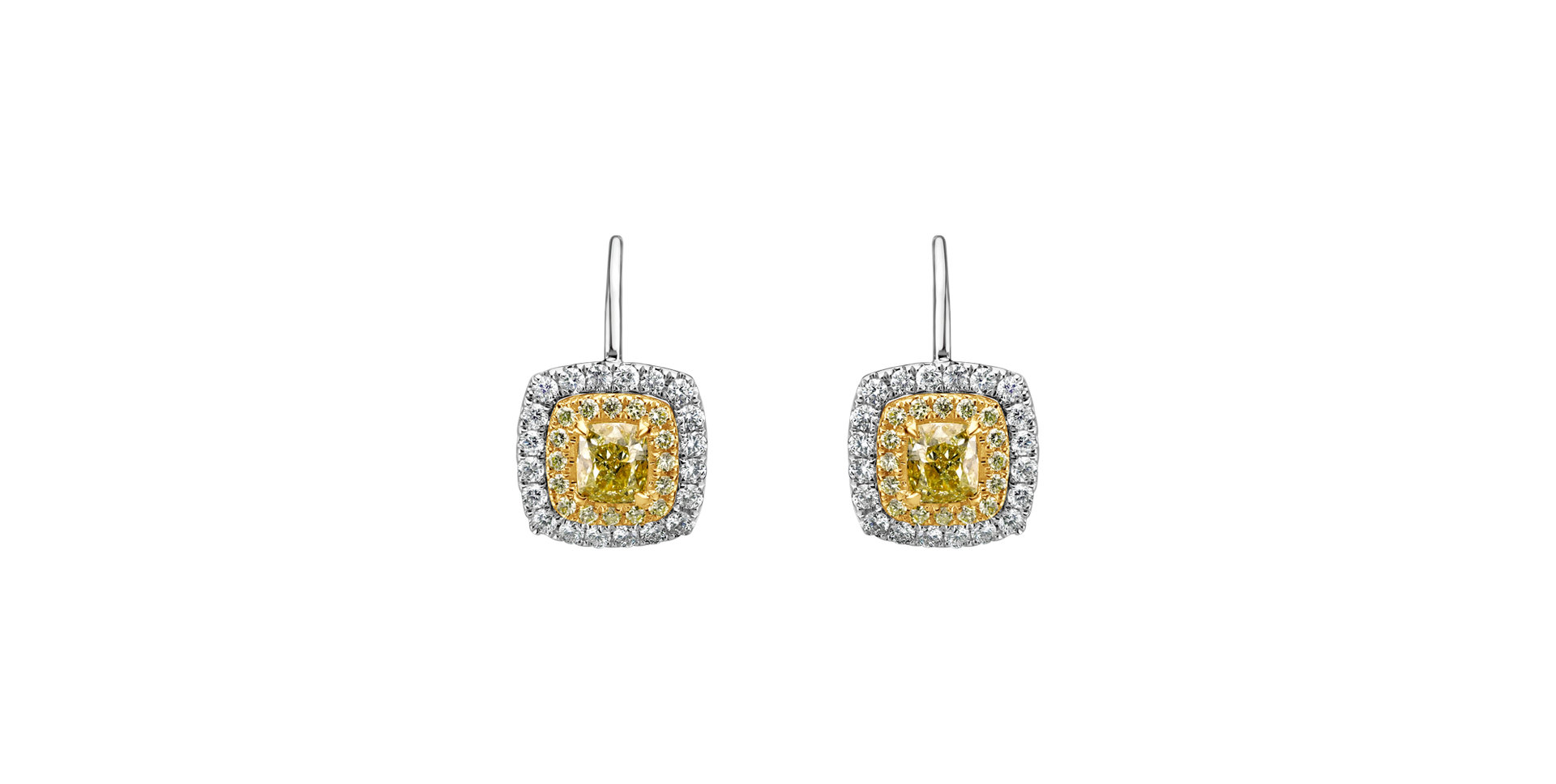 Earrings with yellow and white diamonds Sunny Day