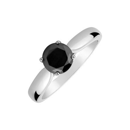 Ring with black and white diamonds Midnight Mist