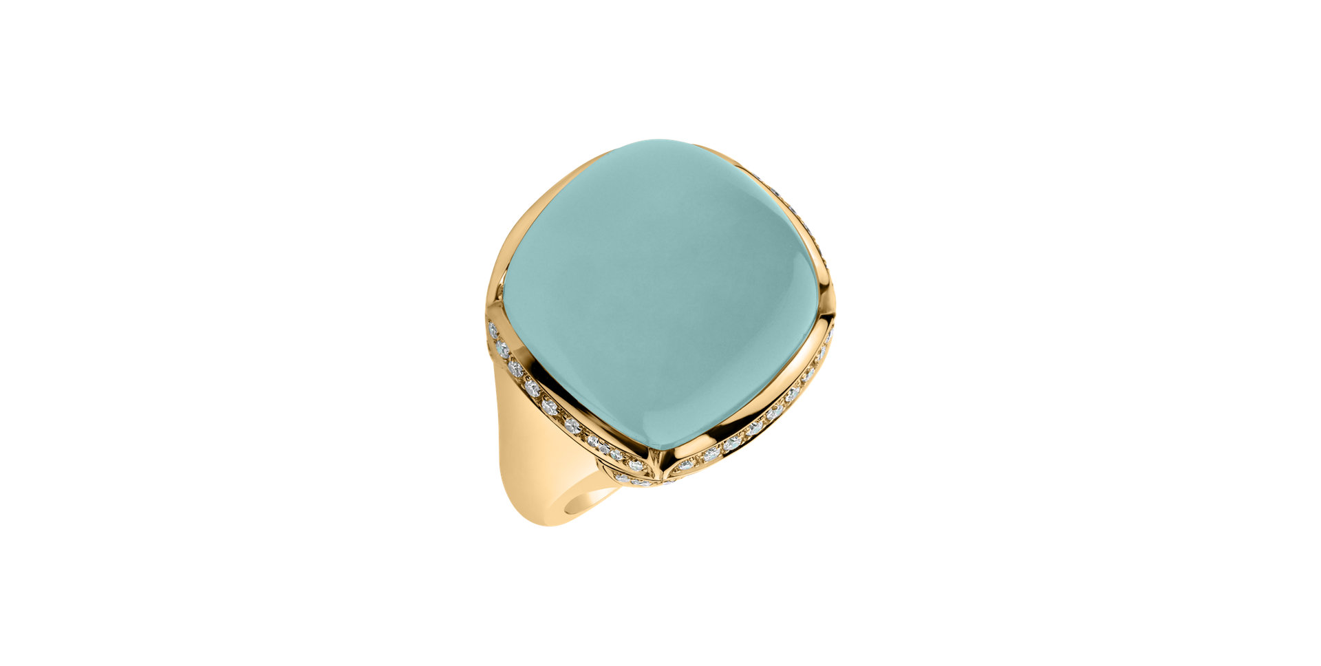 Diamond ring with Chalcedony Charming Blossom
