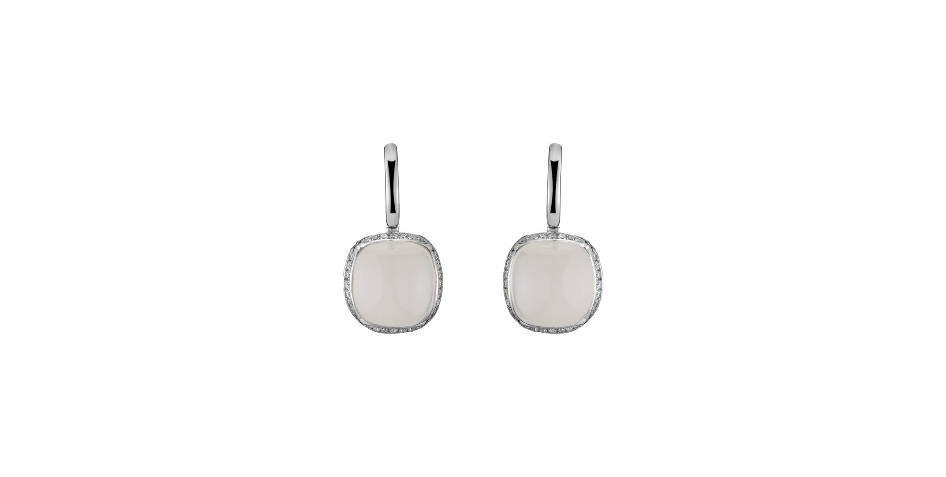 Diamond earrings with Moonstone Mystic Drop