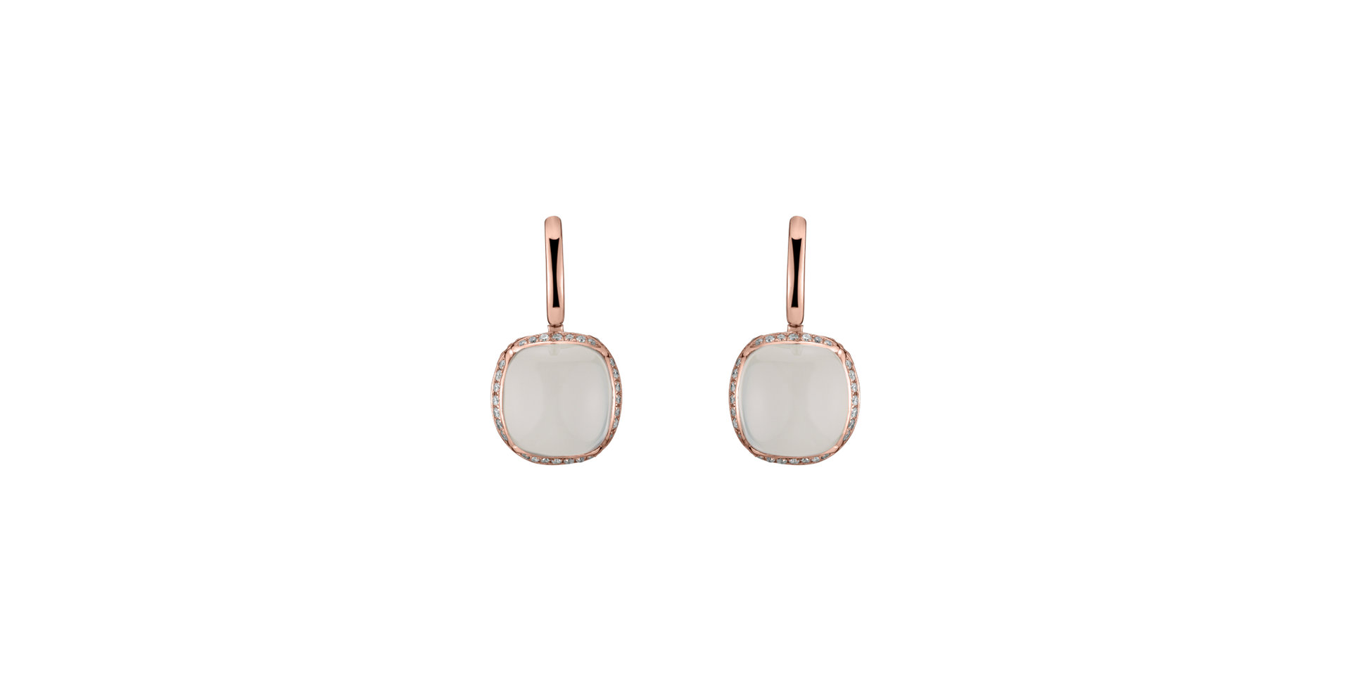 Diamond earrings with Moonstone Mystic Drop