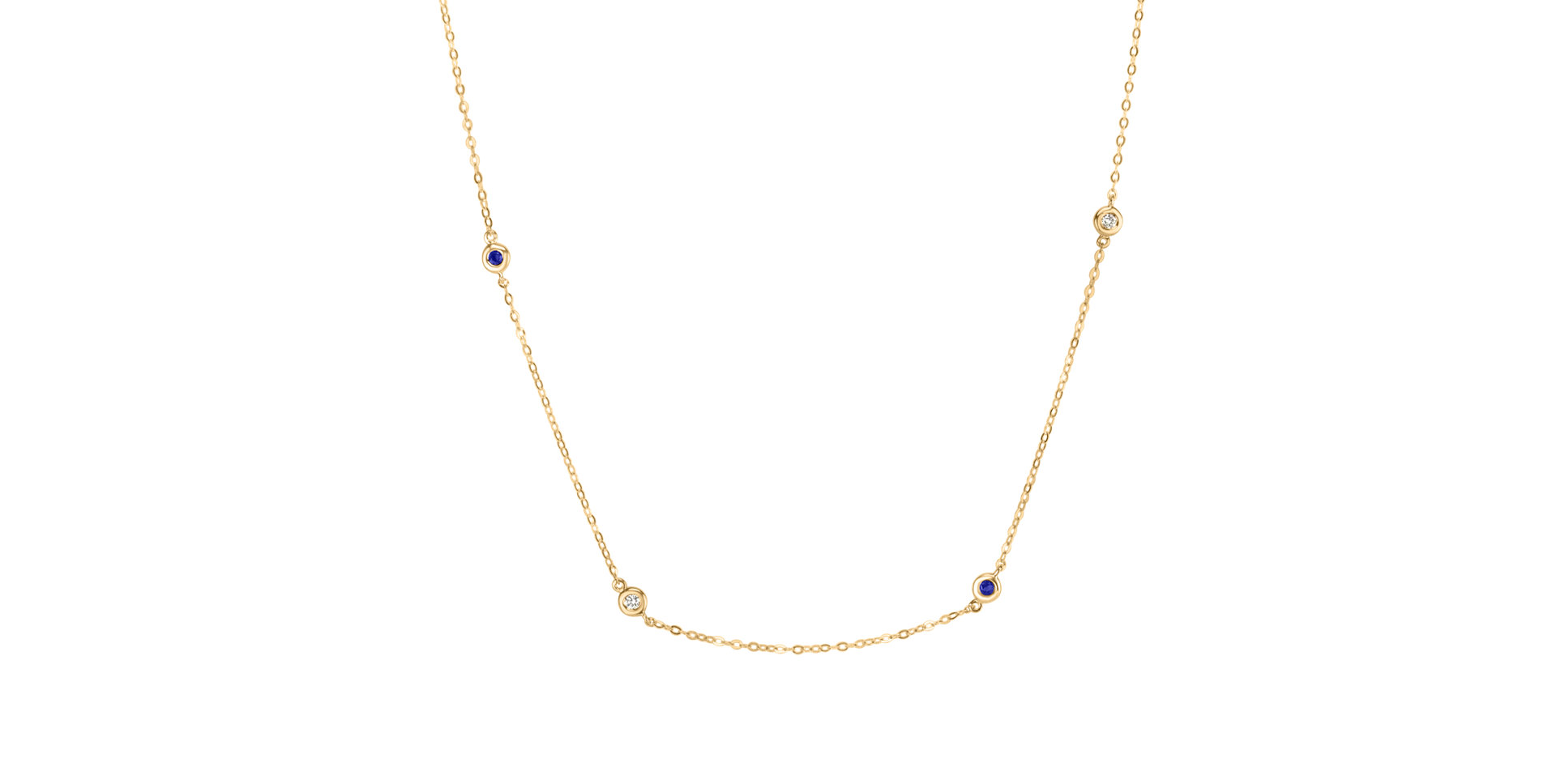 Diamond necklace with Sapphire Dots