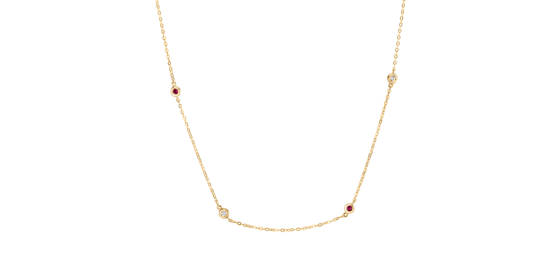 Diamond necklace with Ruby Dots