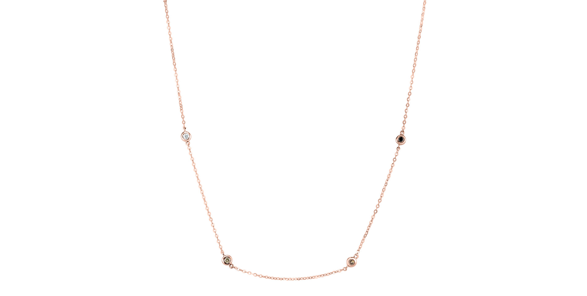 Necklace with white, brown and black diamonds Dots