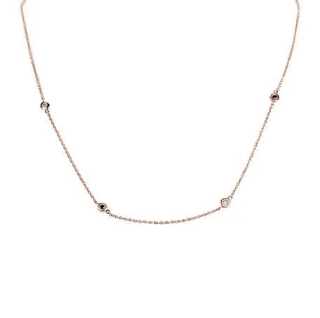 Necklace with white, brown and black diamonds Dots