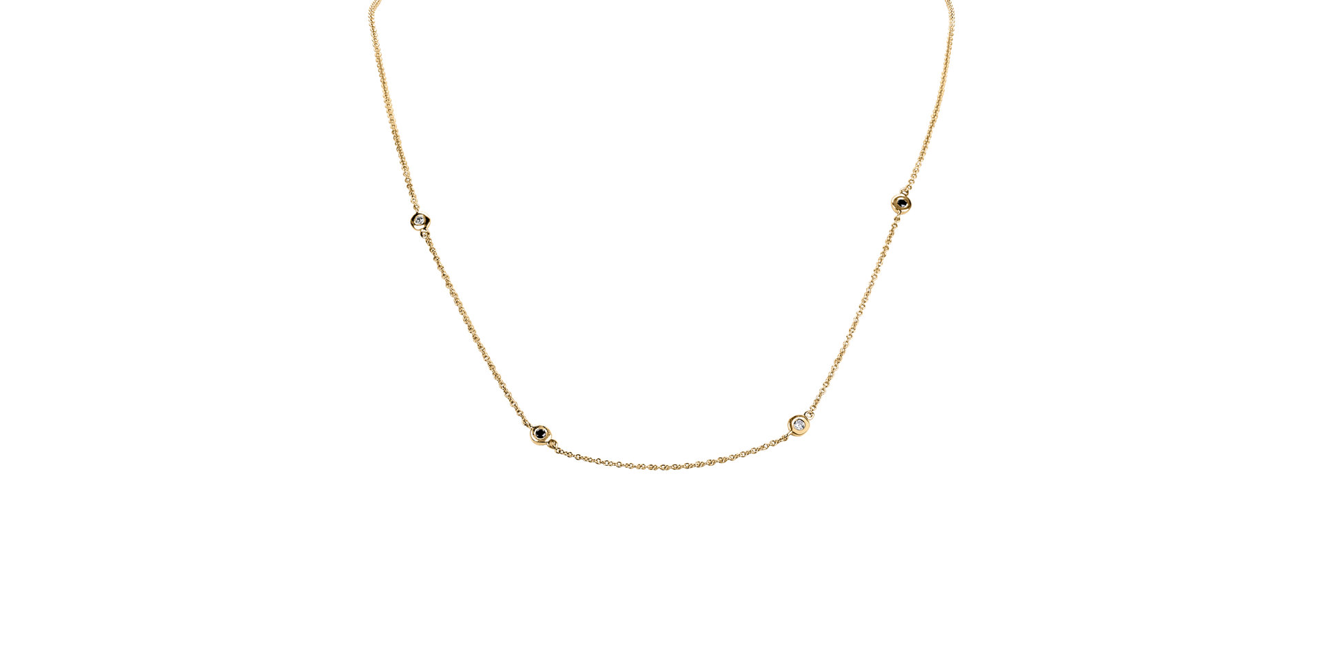 Necklace with black and white diamonds Dots