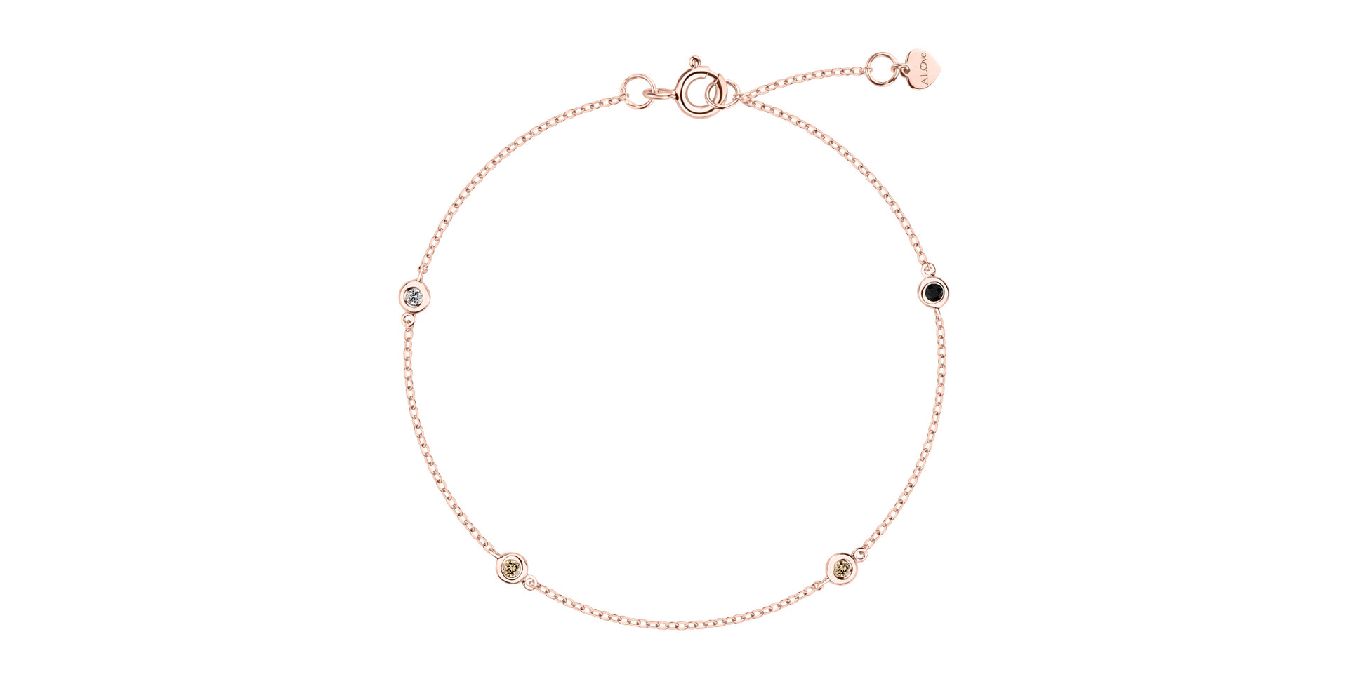 Bracelet with black and brown diamonds Dots