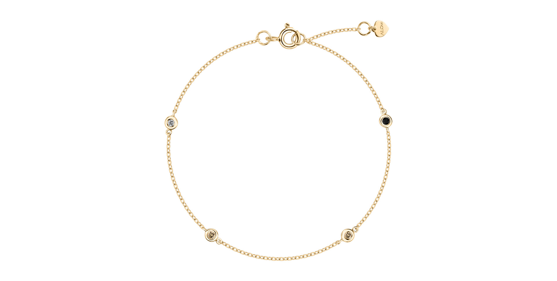 Bracelet with black and brown diamonds Dots