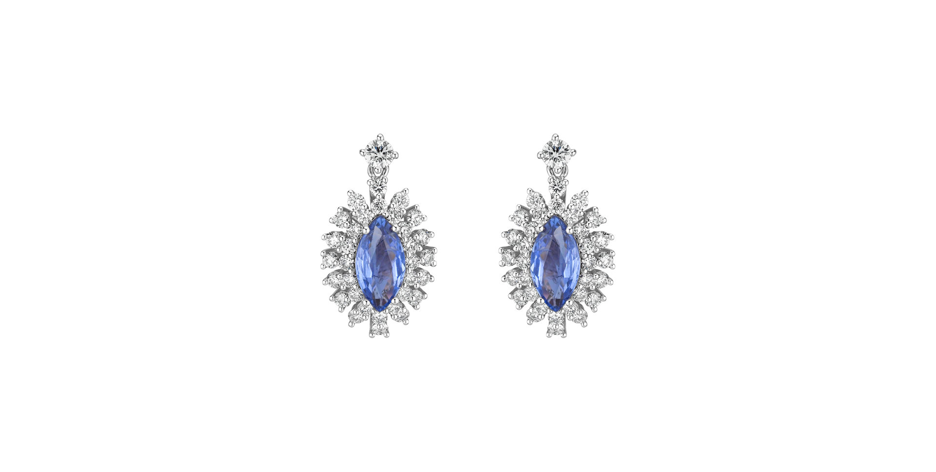 Diamond earrings with Sapphire Sapphire King
