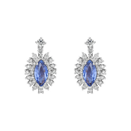 Diamond earrings with Sapphire Sapphire King