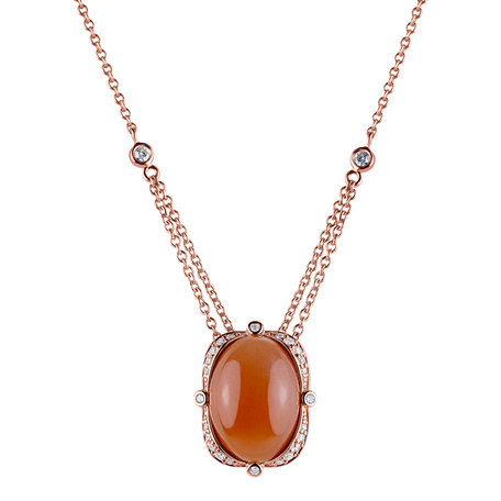 Necklace with Moonstone and diamonds Wonder Nymph