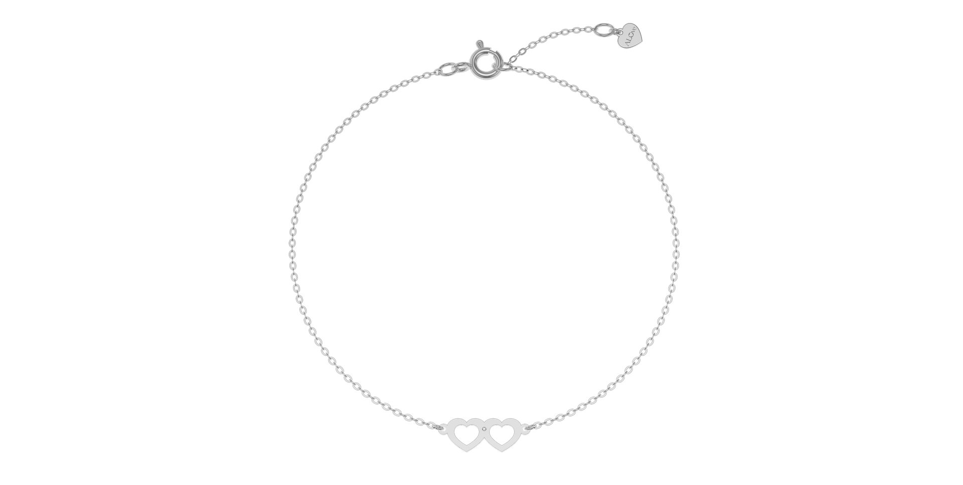 Diamond bracelet Two Hearts