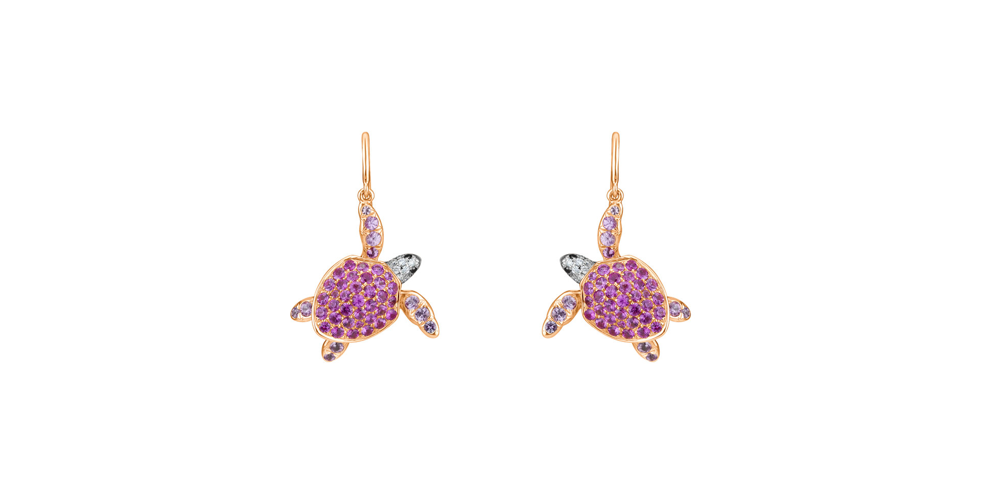 Diamond earrings and Sapphire Magical Turtle