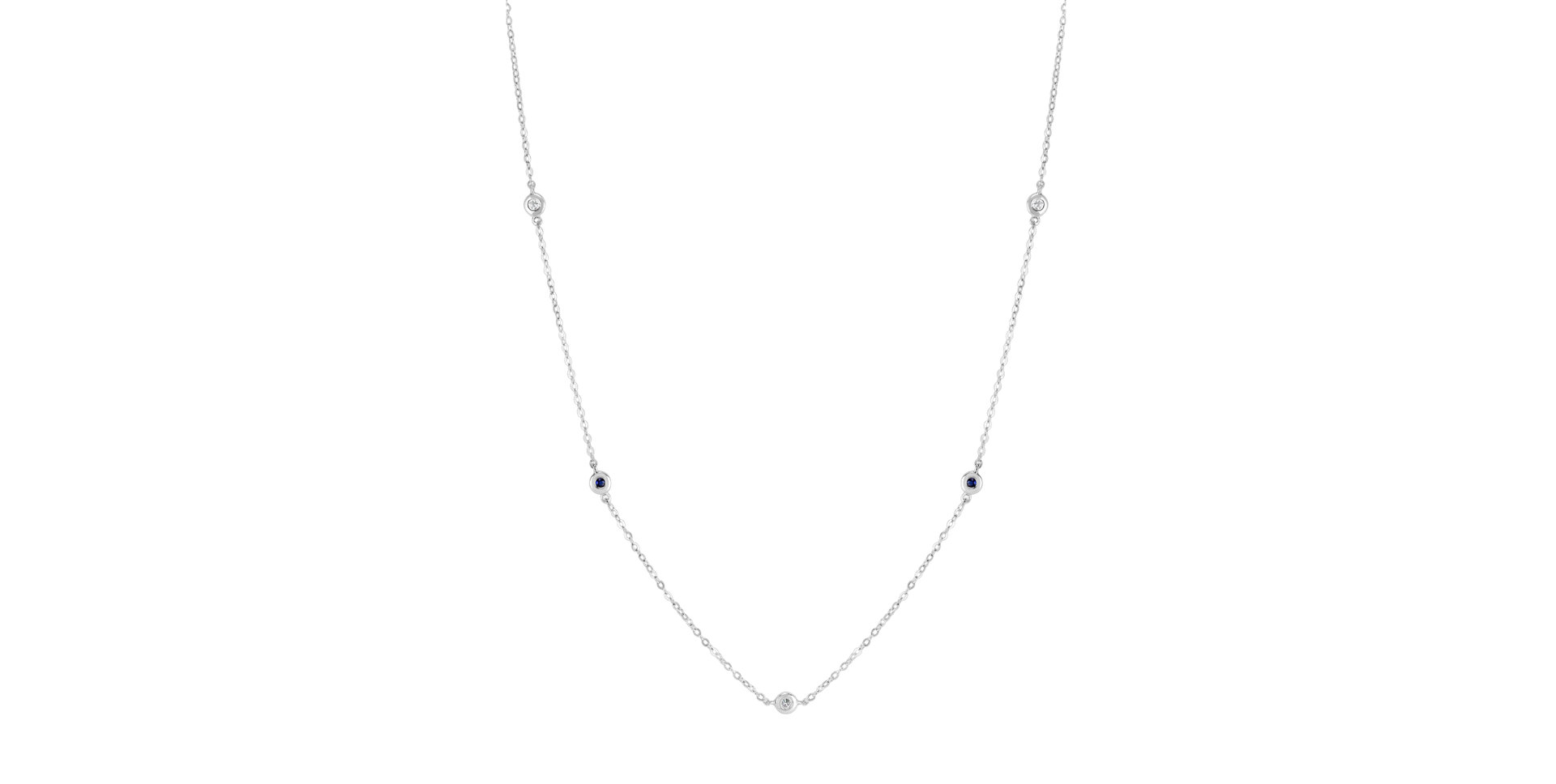 Diamond necklace with Sapphire Dots