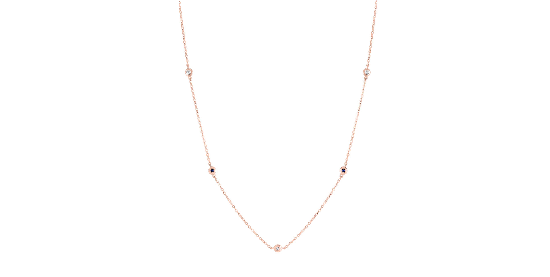 Diamond necklace with Sapphire Dots