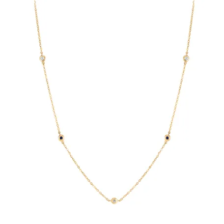 Diamond necklace with Sapphire Dots