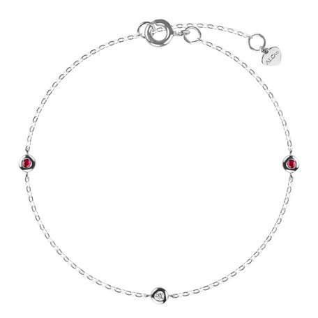 Diamond bracelet with Ruby Dots