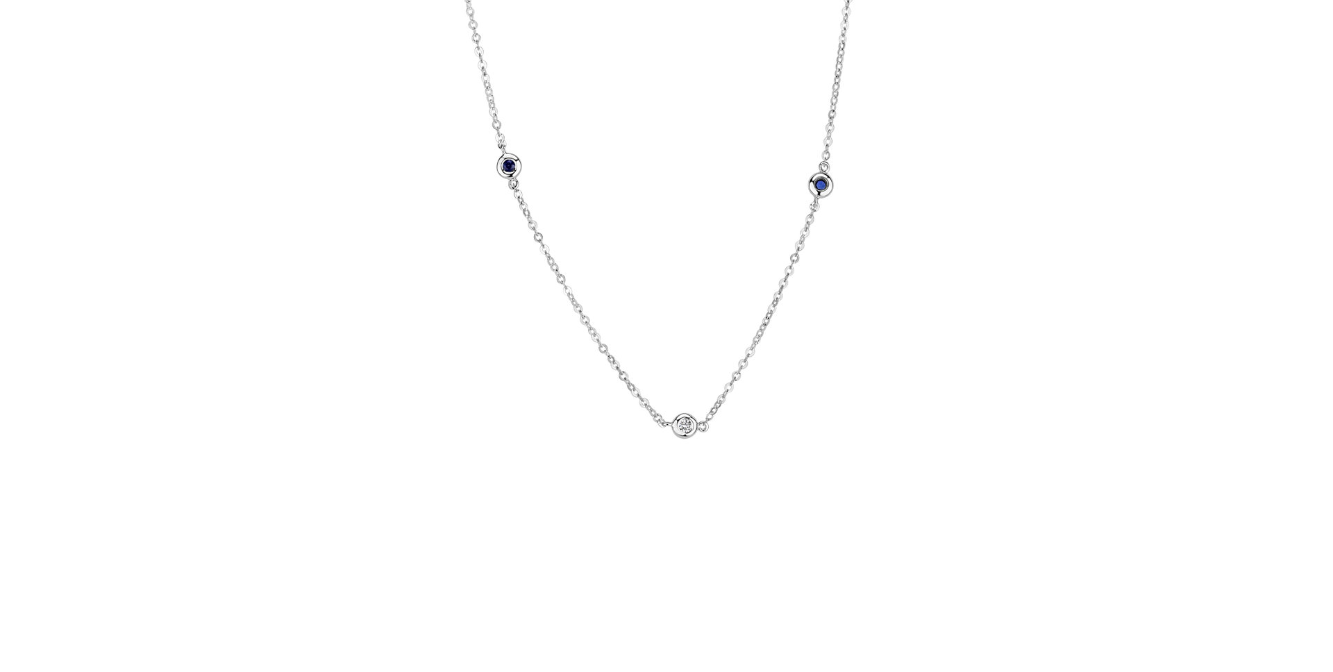 Diamond necklace with Sapphire Dots