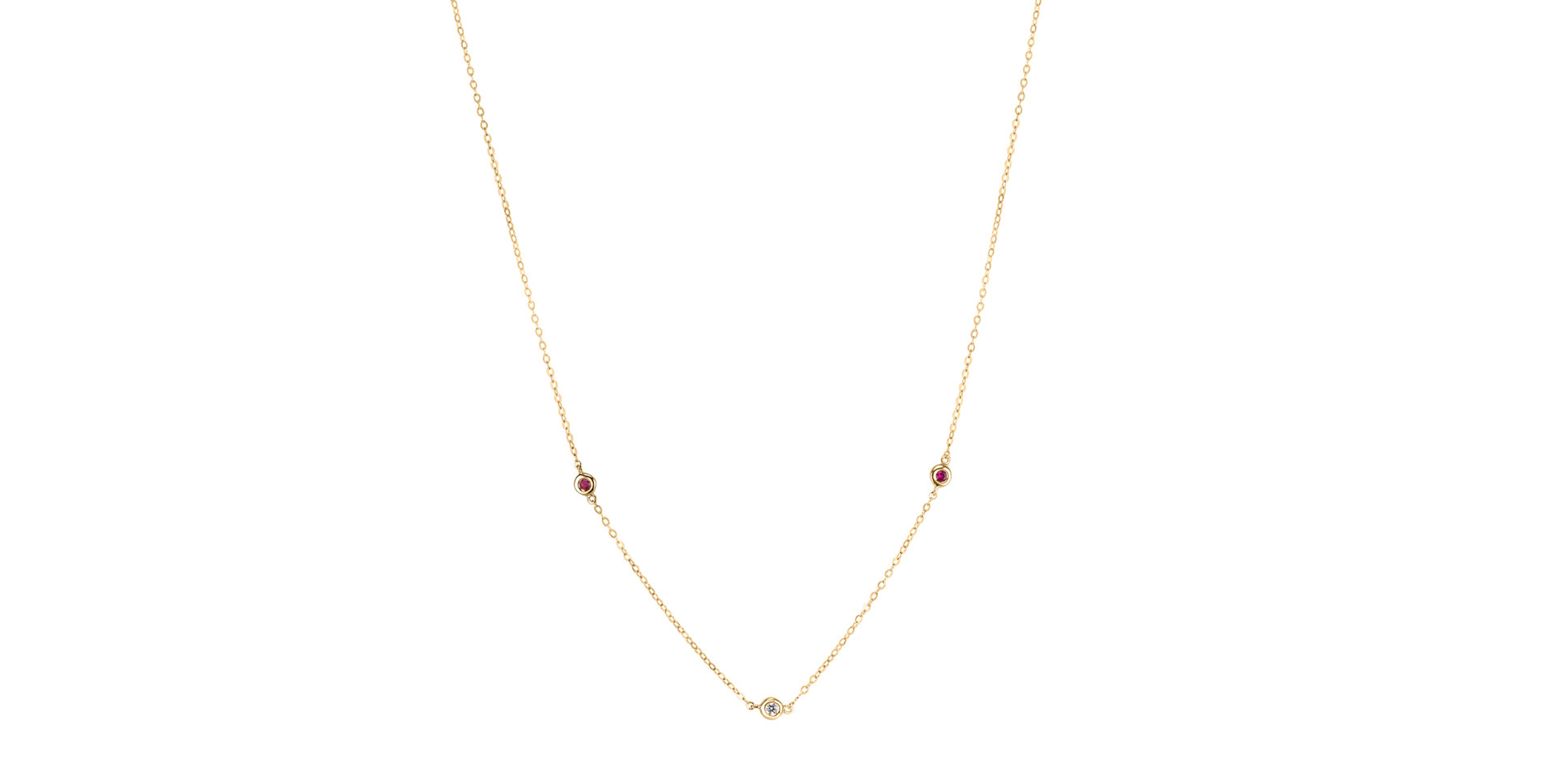 Diamond necklace with Ruby Dots
