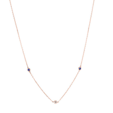 Diamond necklace with Sapphire Dots