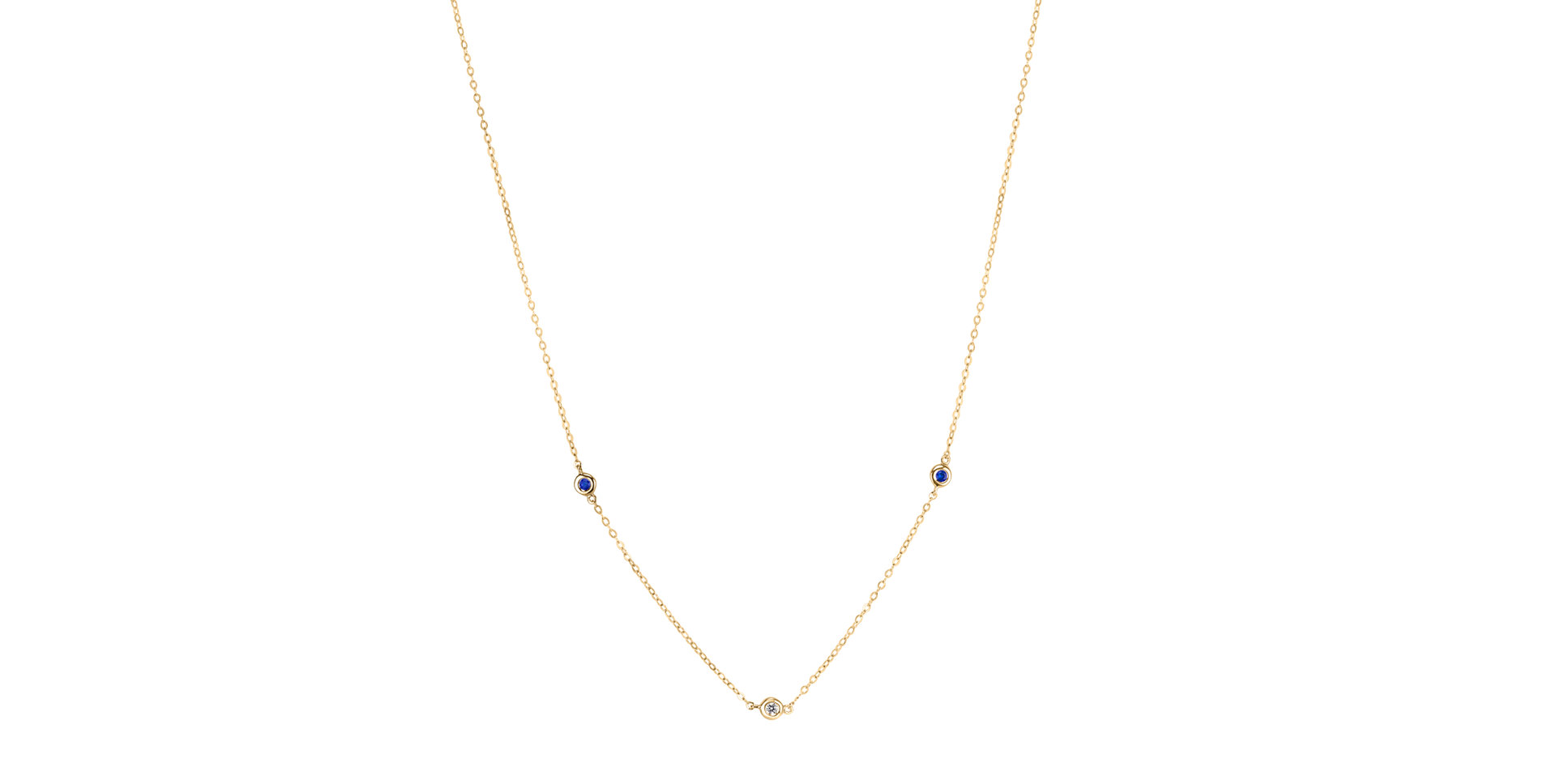 Diamond necklace with Sapphire Dots