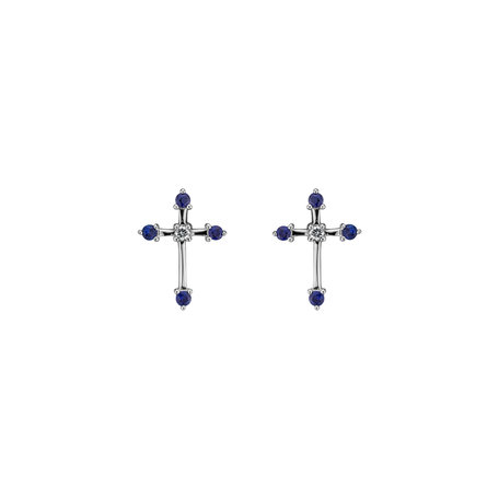 Diamond earrings and Sapphire Passion Cross