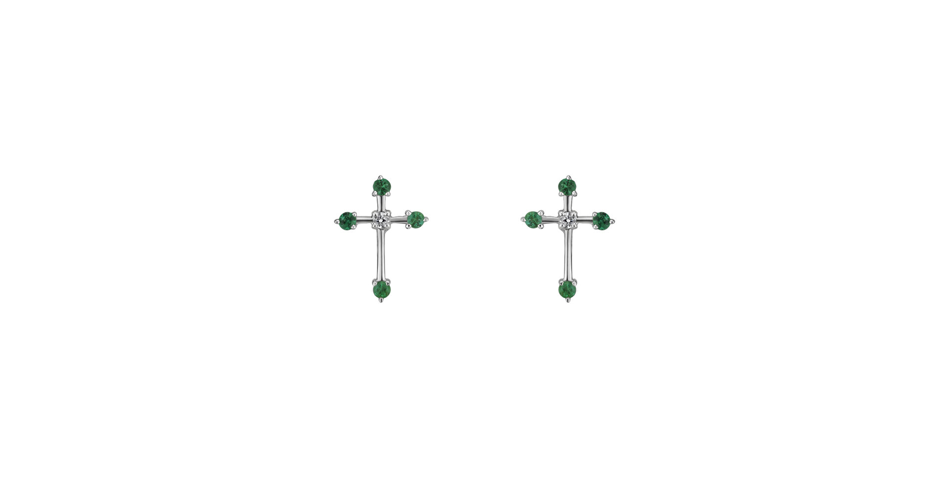 Diamond earrings and Emerald Passion Cross