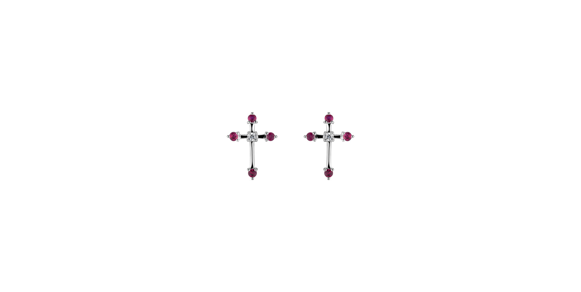 Diamond earrings and Ruby Passion Cross