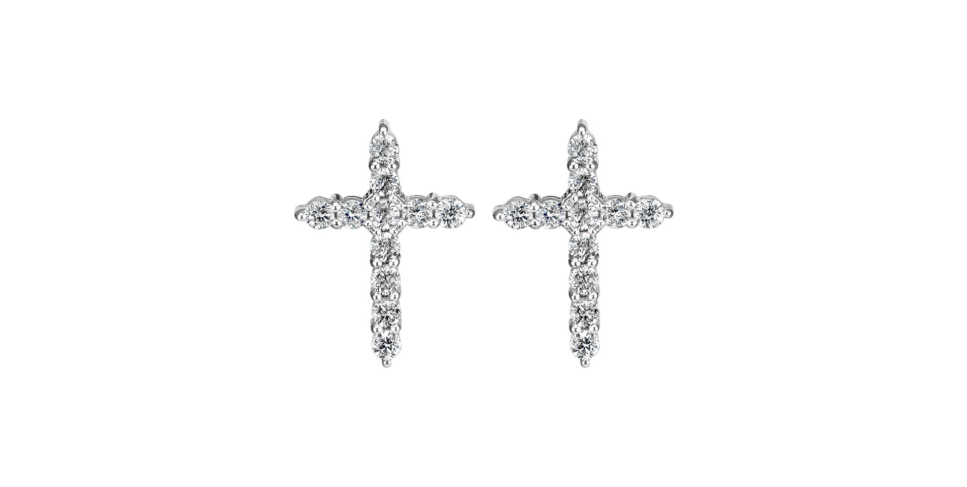 Diamond earrings Glittering Cross
