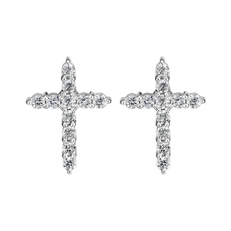 Diamond earrings Glittering Cross