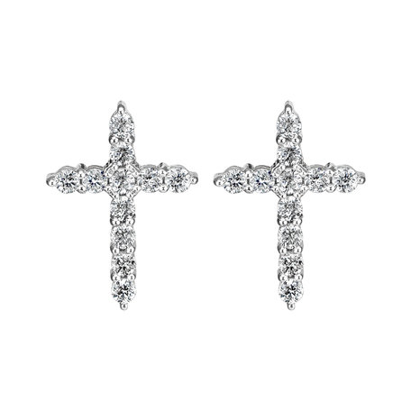 Diamond earrings Glittering Cross