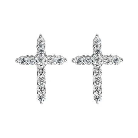 Diamond earrings Glittering Cross