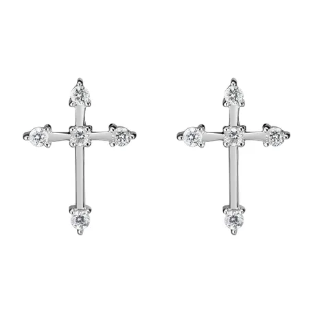 Diamond earrings Shiny Cross