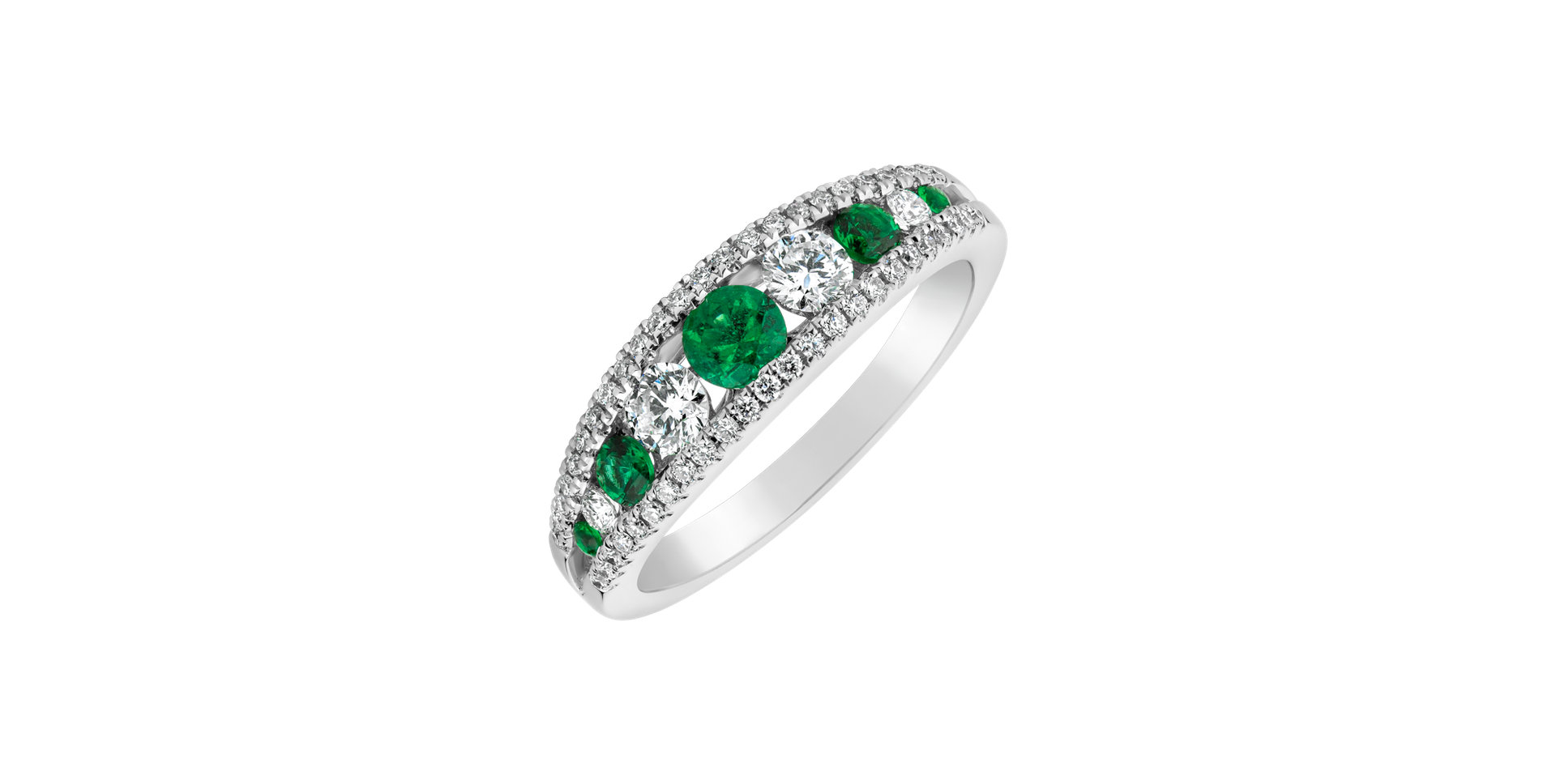 Diamond ring with Emerald Anwenus