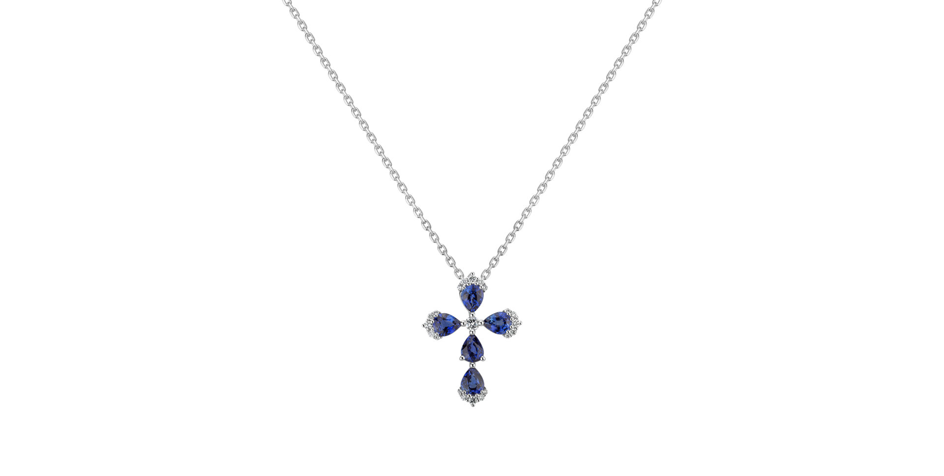 Diamond pendant with Sapphire Temptation Cross