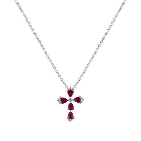 Diamond pendant with Ruby Temptation Cross