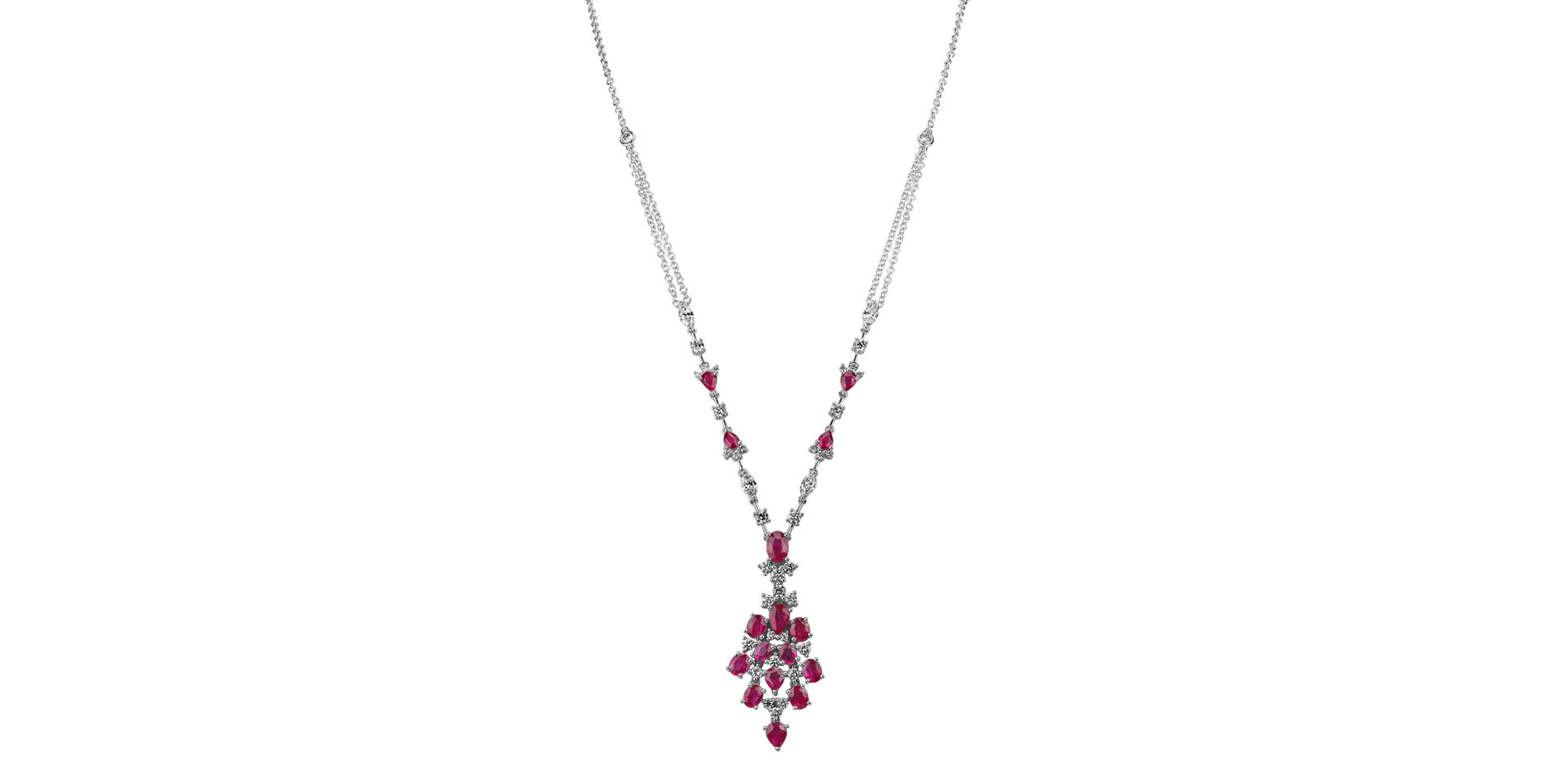 Diamond necklace with Ruby Red Glance