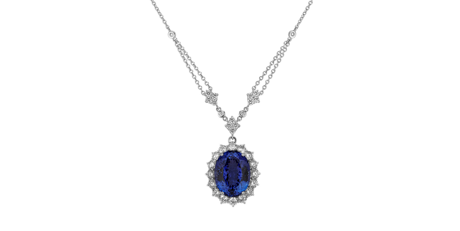 Diamond necklace with Tanzanite Divine Goddess