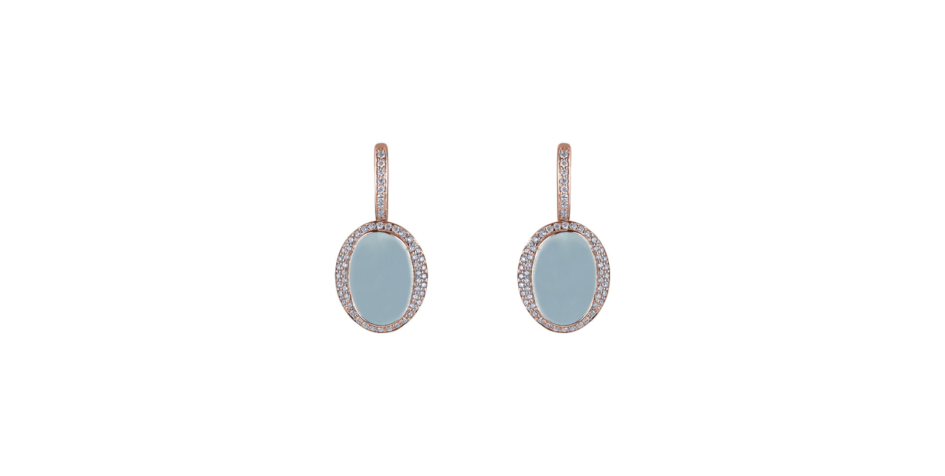 Diamond earrings with Chalcedony Endless Bloom