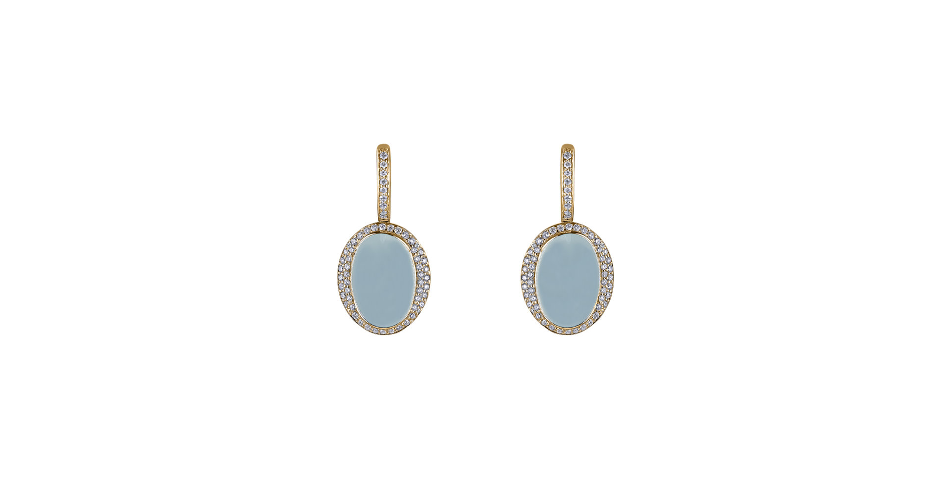 Diamond earrings with Chalcedony Endless Bloom