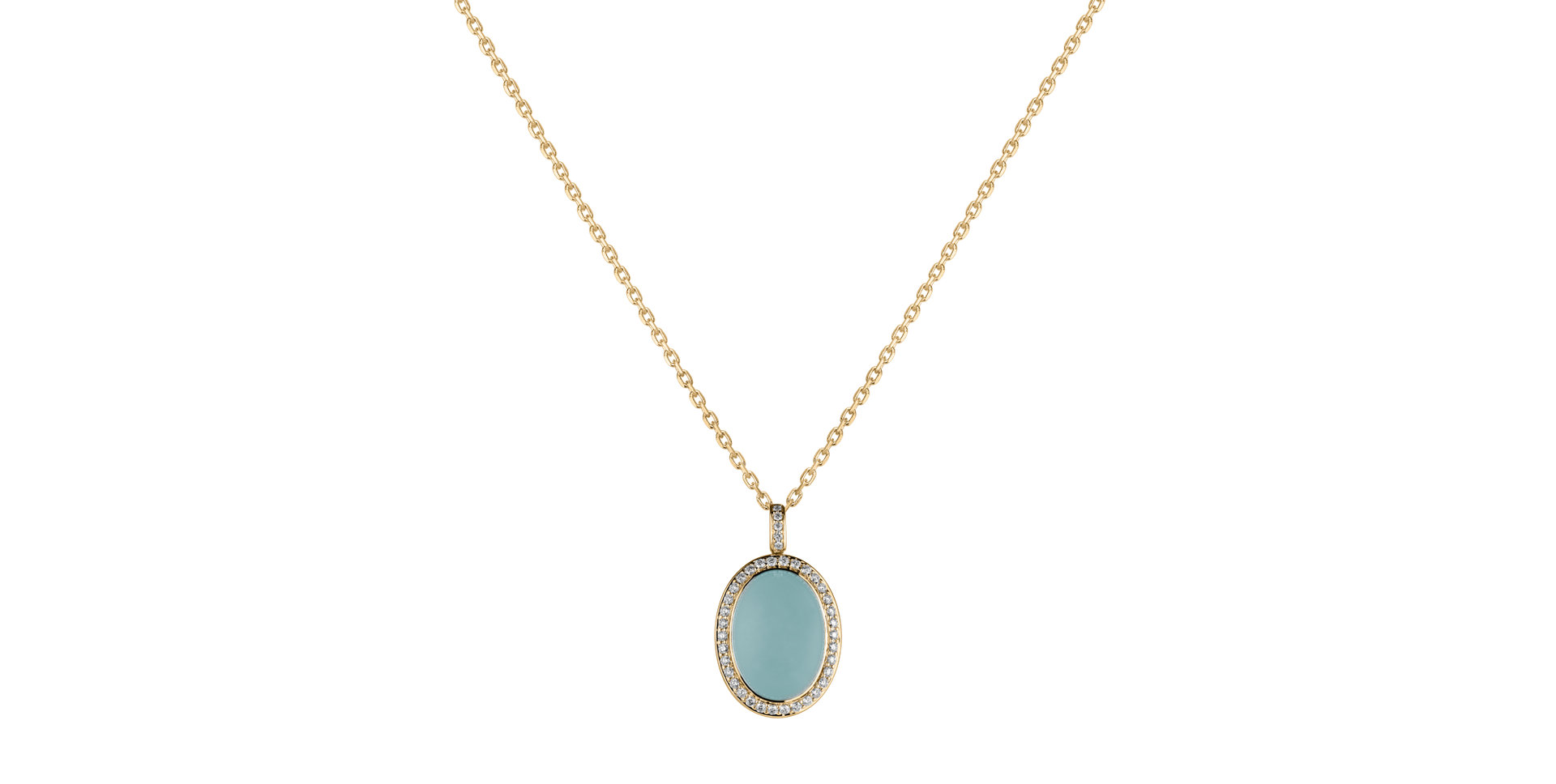 Diamond pendant with Chalcedony Gem Sparkle